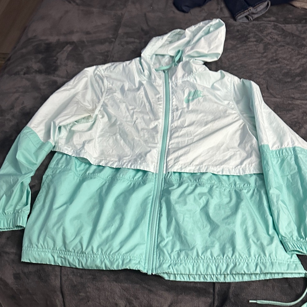 Nike Light Green and White Jacket